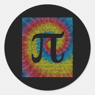 Tie Dye Pi Day Number 3.14 Rainbow Math Geek Nerd Runt Klistermärke