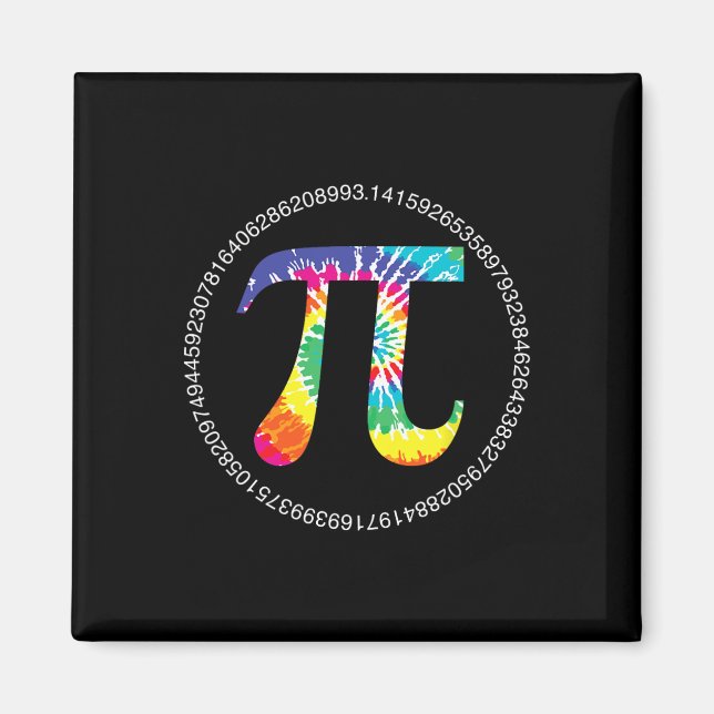 Tie Dye Pi Day T Shirt Physics Math Teacher Engine Magnet (Framsidan)