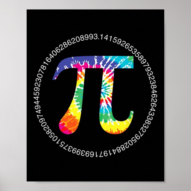 Tie Dye Pi Day T Shirt Physics Math Teacher Engine Poster (Framsidan)