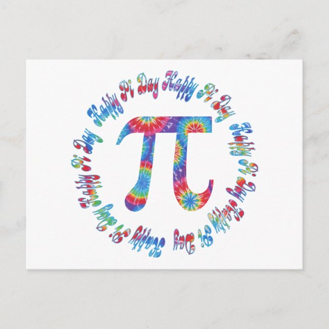 Tie Dye Pi Day Tees and Gifts Vykort (Framsida)