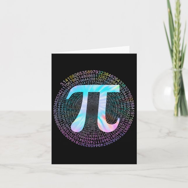 Tie Dye Pi Lycklig Pi Day Kort (Framsida)