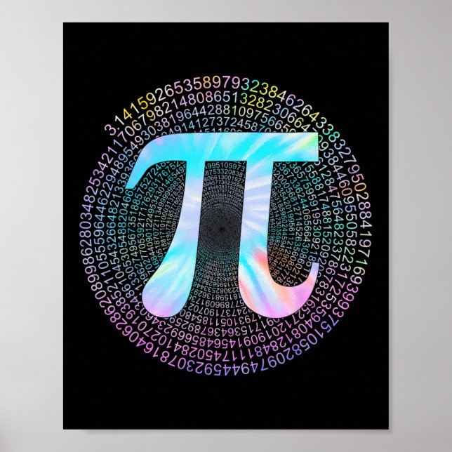 Tie Dye Pi Lycklig Pi Day Poster (Framsidan)