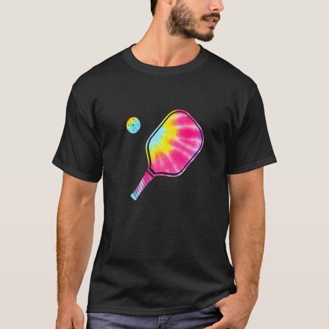 Tie Dye Pickle Boll Pickleball Paddleball Coach Pi T Shirt (Framsida)