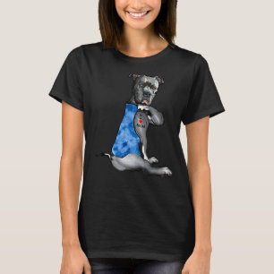 Tie Dye Pitbull i Kärlek Mamma Pitbull TattoMor T Shirt