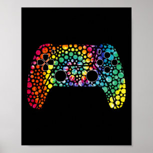 Tie Dye Polka Dot Video Game Lycklig Dot Day Shirt Poster