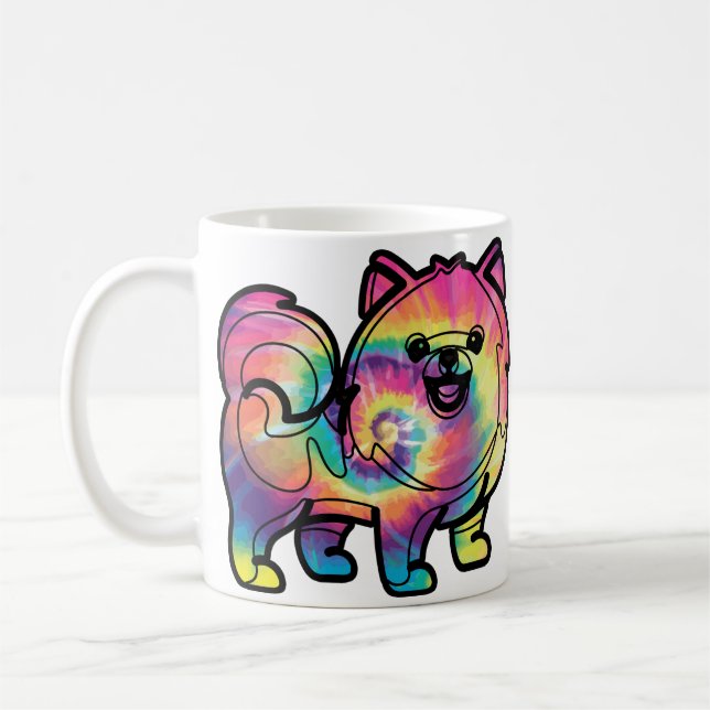 Tie Dye Pomeranian Kaffemugg (Vänster)