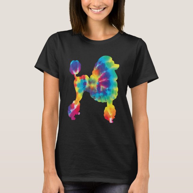 Tie Dye Poodle  Canine Dog  Pet Trainer Breeder T Shirt (Framsida)