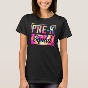 Tie Dye pre K Squad Lärare första dagen tillbaka t Shirt