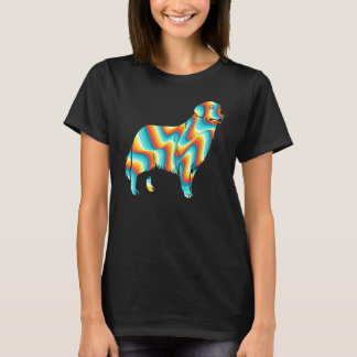 Tie-Dye Psychedelic Golden Retriever Puppy Hund T Shirt