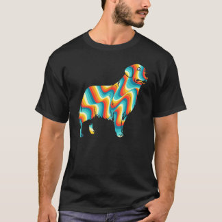 Tie Dye Psychedelic Golden Retriever Puppy Hund T Shirt