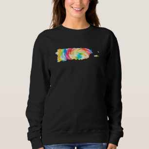Tie Dye Puerto Rico Karta Boricua Män Kvinnor T Shirt