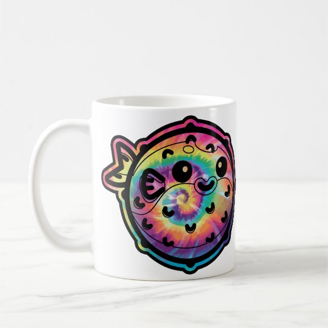 Tie Dye Puffers fisk Kaffemugg (Vänster)