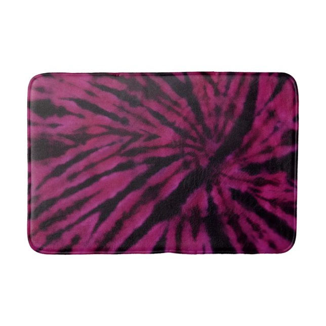 Tie-Dye Purple Pink Black Hippie Retro Pattern  Badrumsmatta (Framsidan)