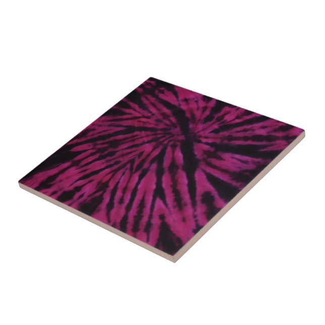 Tie-Dye Purple Pink Black Hippie Retro Pattern  Kakelplatta (Sidan)
