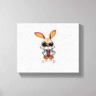 Tie-Dye rabbit bunny Peace Sign Hippie  Canvastryck