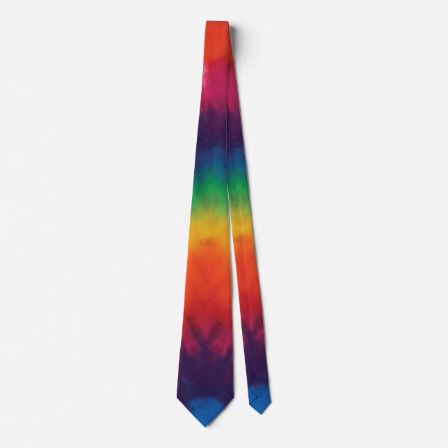 Tie Dye Rainbow Färg Slips (Framsida)
