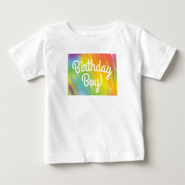Tie Dye Rainbow Födelsedagsfest Kids Cute T Shirt (Framsida)
