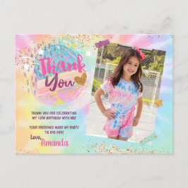 Tie Dye Rainbow Photo tackto you Card Vykort