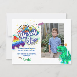 Tie Dye Rainbow Photo tackto you Card Vykort
