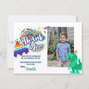 Tie Dye Rainbow Photo tackto you Card Vykort