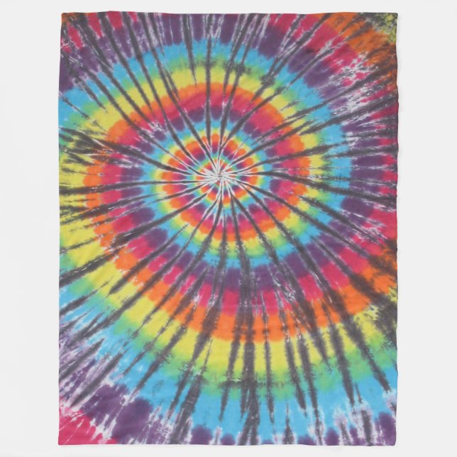 Tie Dye Rainbow Swirl Fleecefilt (Framsidan)