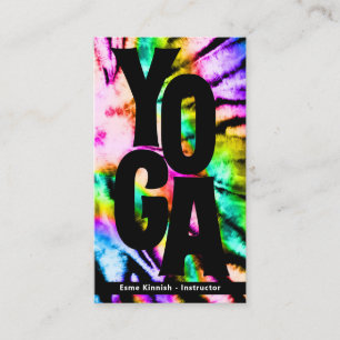 Tie Dye Rainbow Yoga Studio eller Instructor Moder Visitkort