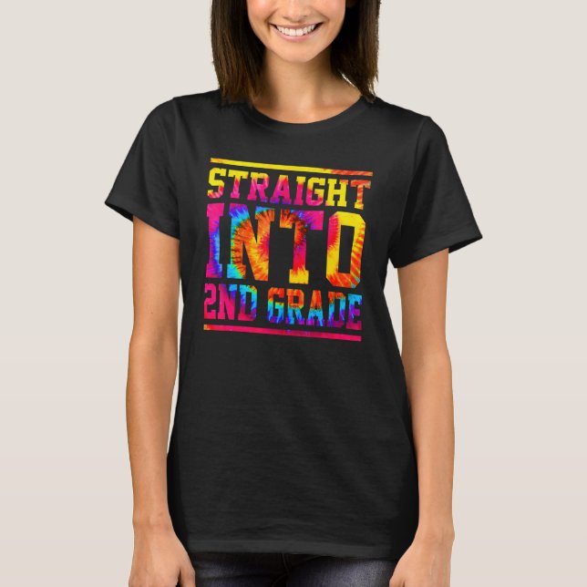 Tie Dye Rak in i andra Klass Back to school T Shirt (Framsida)