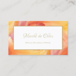 Tie-Dye Red Orange Painterly Watercolor Boutique Visitkort