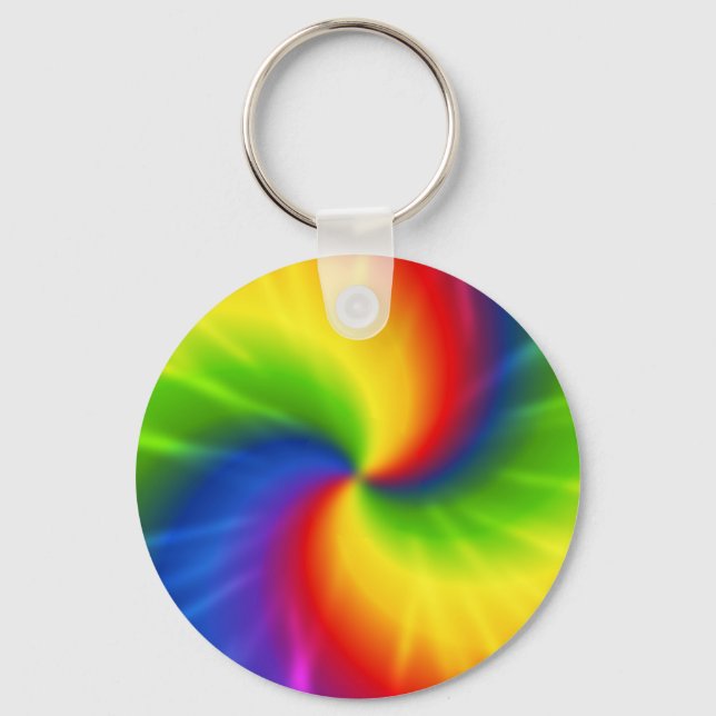 Tie Dye Regnbågsmönster Nyckelring (Framsida)