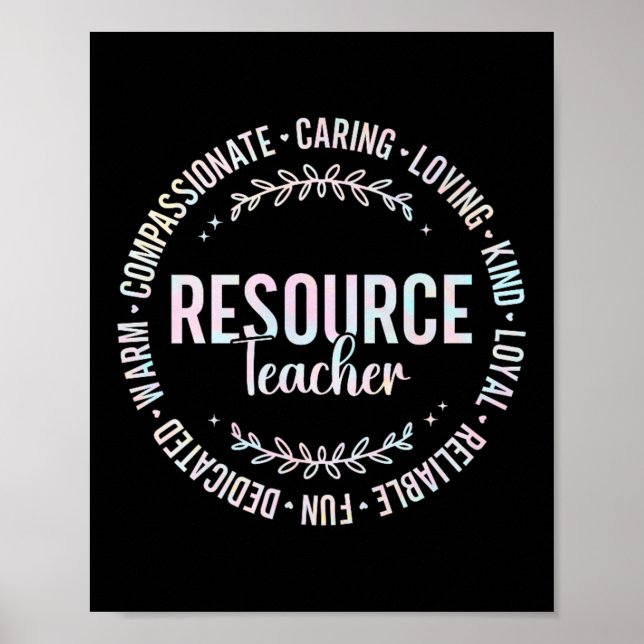 Tie Dye Resource Teacher-uppskattning för kvinnor Poster (Framsidan)