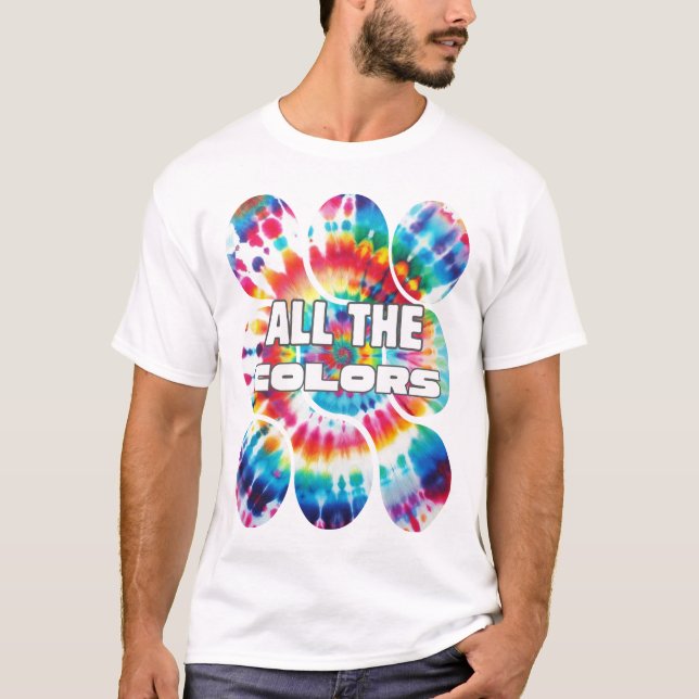 Tie-Dye Retro Funky Färg T Shirt (Framsida)