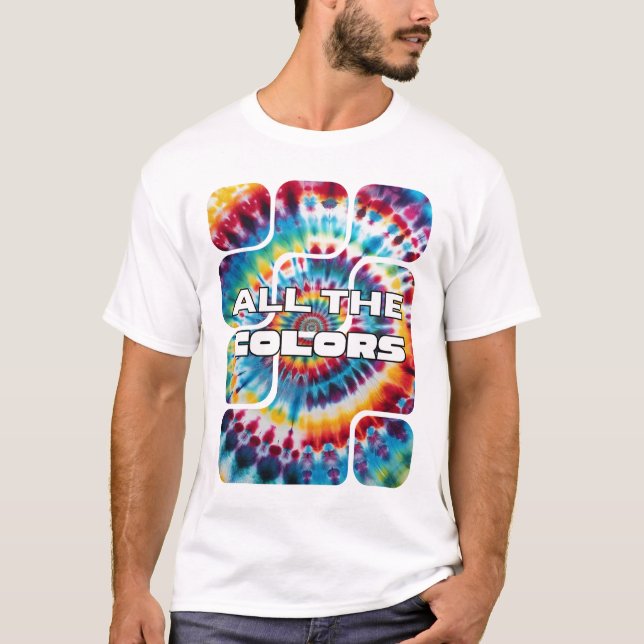 Tie-Dye Retro Funky Tider T Shirt (Framsida)