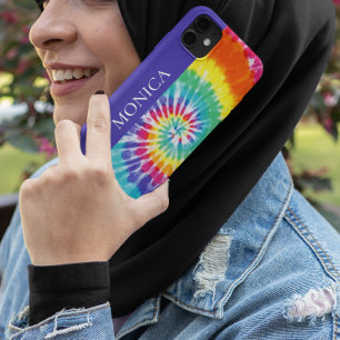Tie Dye Retro Monogram Färgglad