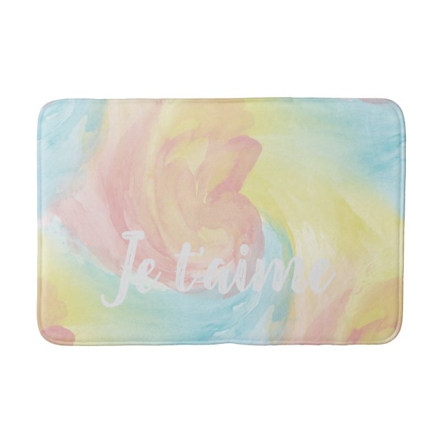 Tie-Dye Retro Pastel Painterly Watercolor i Kärlek Badrumsmatta (Framsidan)