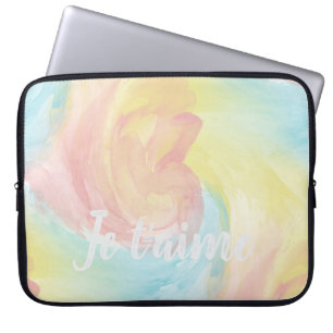 Tie-Dye Retro Pastel Painterly Watercolor i Kärlek Laptop Fodral