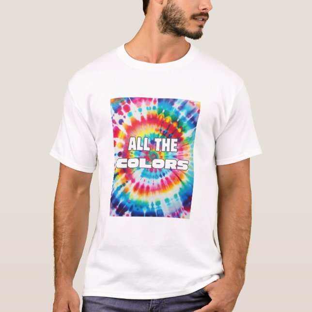 Tie-Dye Retro Regnbågsfärger  T Shirt (Framsida)