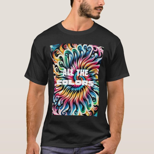 Tie-Dye Retro Swirling Färg T Shirt (Framsida)