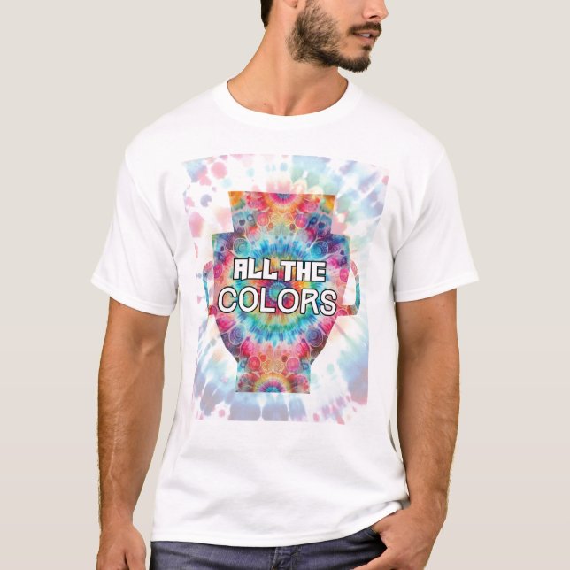 Tie-Dye Retro-trofédesign T Shirt (Framsida)