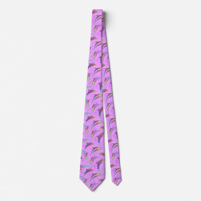 Tie Dye Rosa Marine Animals Dolphins Marlins Slips (Framsida)