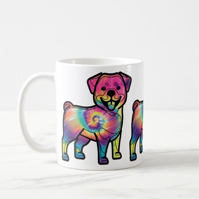 Tie Dye Rottweiler Kaffemugg (Vänster)