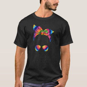 Tie Dye Rufsiga Upphostade Frisyr Massage Terapeut T Shirt