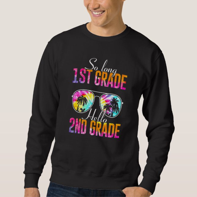 Tie Dye, så lång 1:a Klass Hej 2:a Klass Lärare Ärmad Tröja (Framsida)