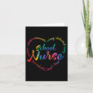 Tie Dye School Nurse Heart Ord Nursing Nursing Nur Kort