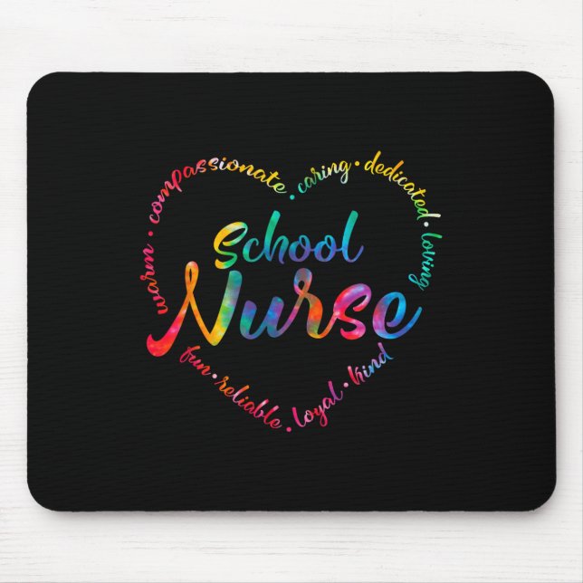 Tie Dye School Nurse Heart Ord Nursing Nursing Nur Musmatta (Framsidan)