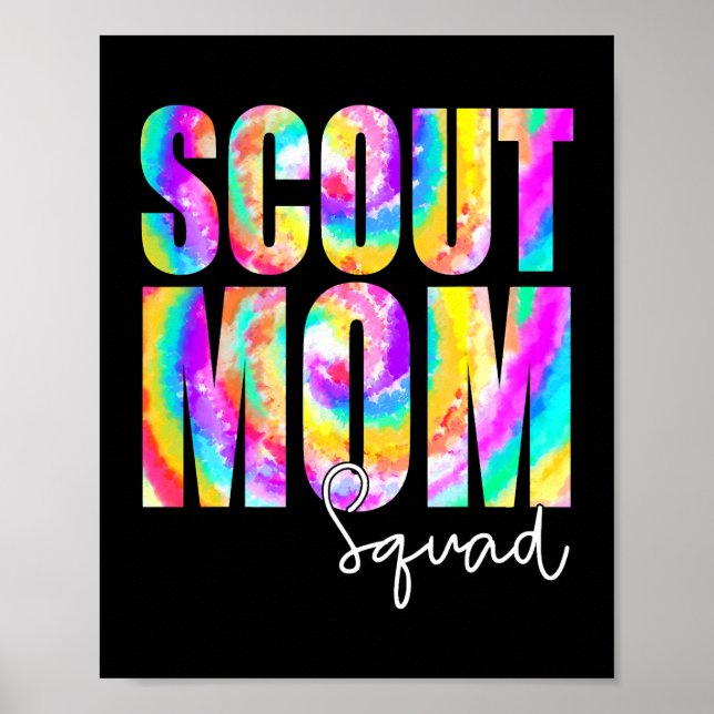 Tie Dye Scout Mamma Squad Back to school Women App Poster (Framsidan)
