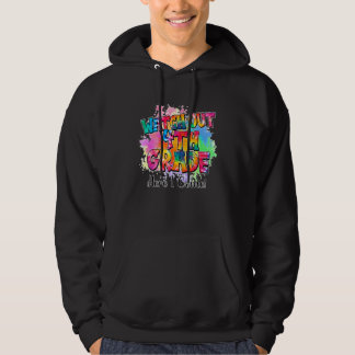 Tie Dye Se upp fjärde Klass-läraren Student bak t Hoodie