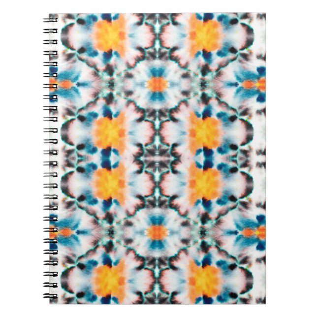 Tie Dye Seamless Mönster. Etnisk Abstrakt. Psyched Anteckningsbok (Framsidan)