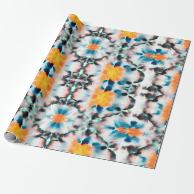 Tie Dye Seamless Pattern. Ethnic Abstract. Psyched Presentpapper (Utrullad)