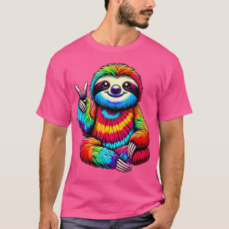 Tie-Dye Seng Fredstecken Hippie T Shirt