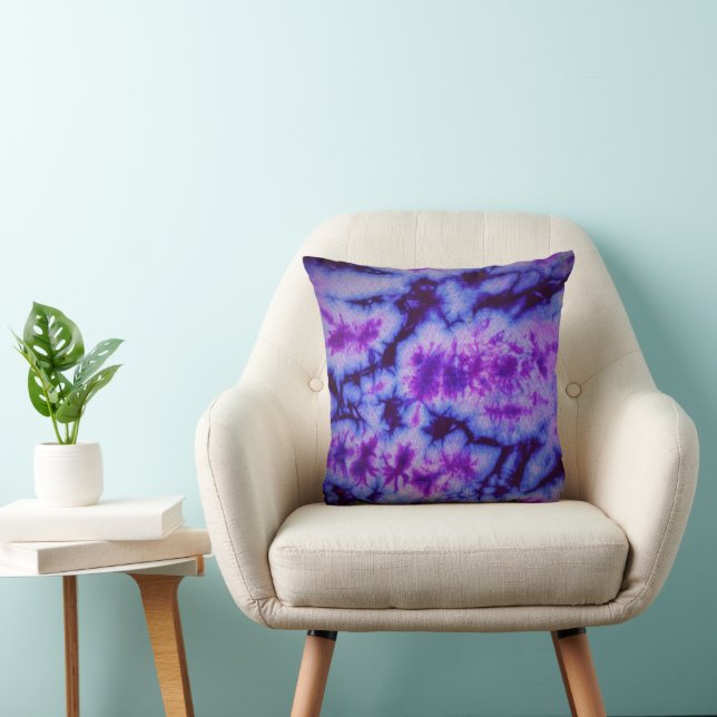 Tie Dye Shades of Lila & Blue Kudde (Stol)